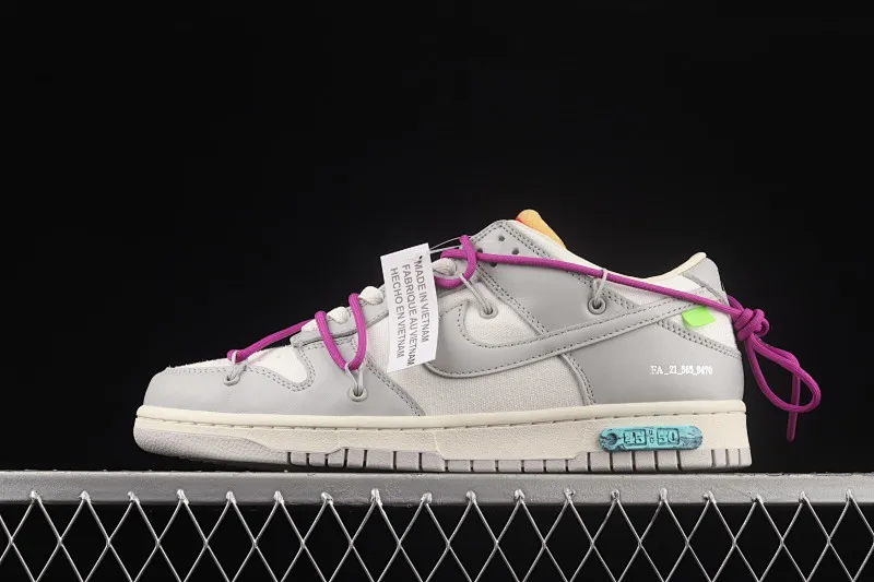 All Categories Nk SB Dunk Series Nk SB Dunk Low Low-top Sneakers Pure Original Version OF x Nk Dunk Low OW White Gray Casual Sports Skateboard Shoes DM1602-101